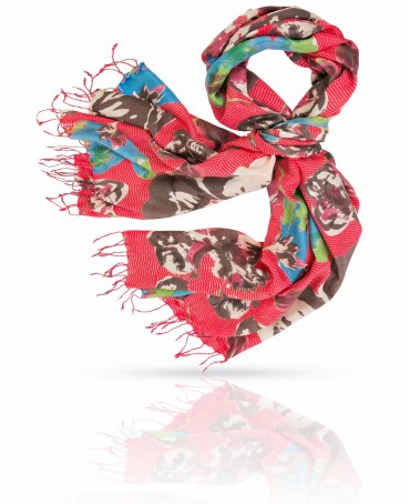 Палантин Женский S40-BIG.FL/RED.EMER